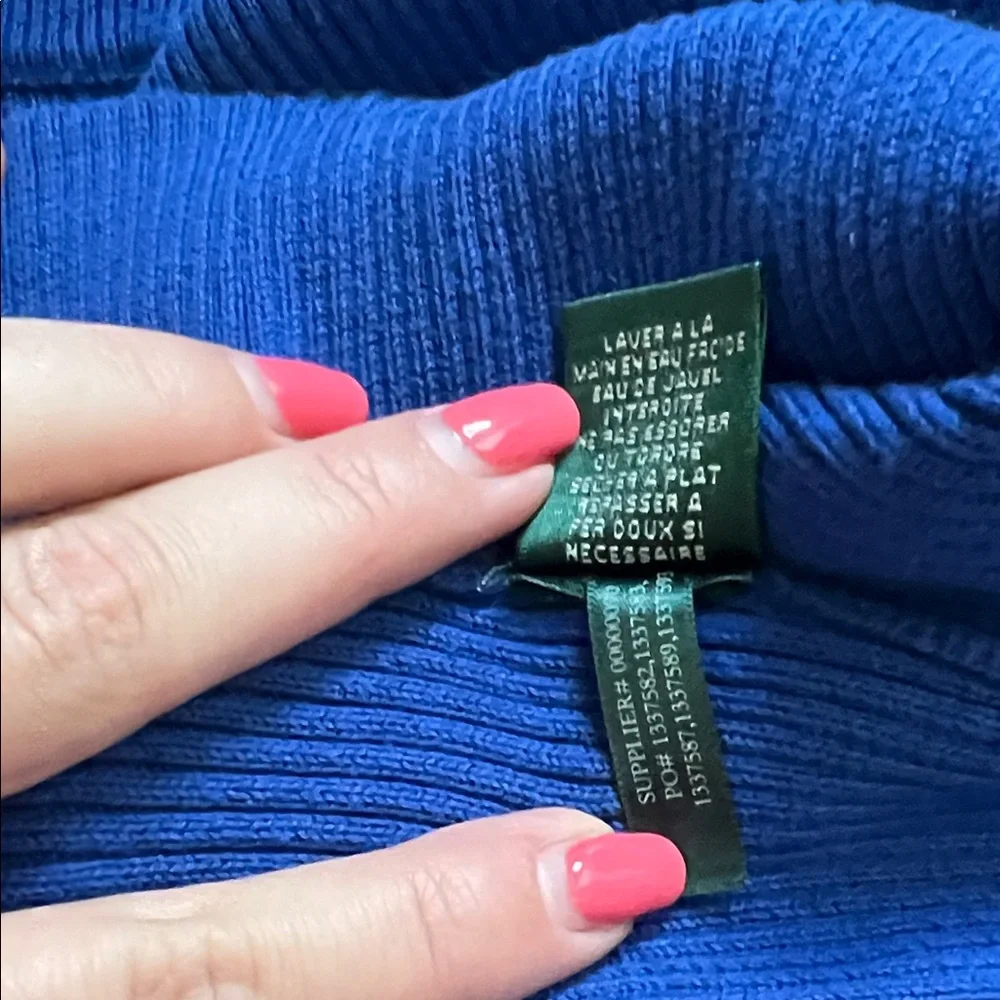 Lauren Ralph Lauren Blue Sweater with Button Detail - Picture 5 of 6